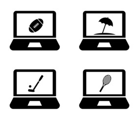 Loisirs et vacances sur 4 écrans d'ordinateurs