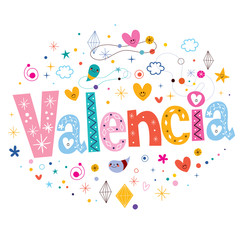 Valencia typography lettering design