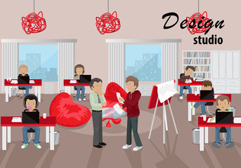 Graphic Design Classroom - Vector Illustration, Graphic Design Editable For Your Design 