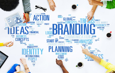 Branding World Global Marketing Identity Individuality Concept - obrazy, fototapety, plakaty