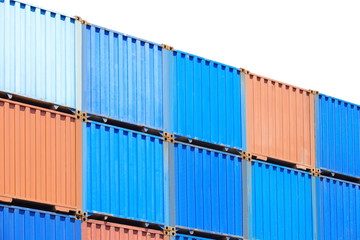 Fototapeta premium Stack of Shipping cargo container at dockyard