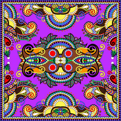 ornamental floral paisley bandanna. Square ornament