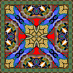 silk neck scarf or kerchief square pattern design