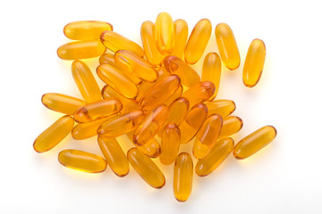 Fish oil group on background