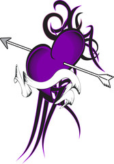 heart tribal tattoo in vector format