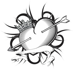 heart arrows tattoo7