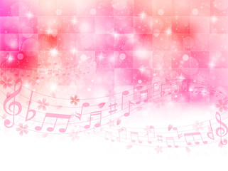桜　音符　背景