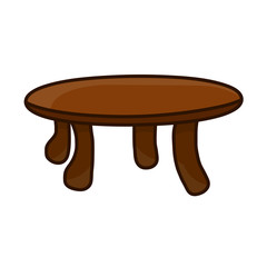 Wooden table isolated illustration