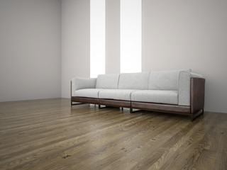 Sofa in the room 3d rendering