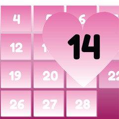 Valentine's Day in calendar