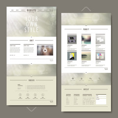 glitter blurred one page website template design