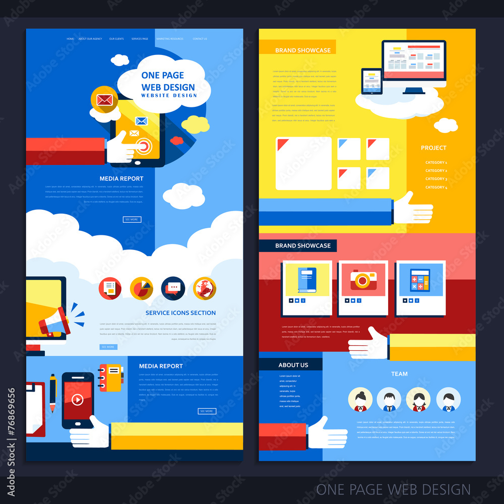 Canvas Prints technology concept one page website design