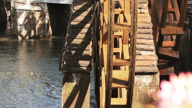 Famous watermill in Dayan old town.