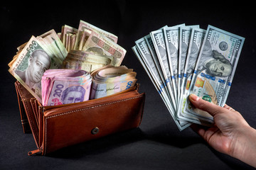 Ukrainian money in the wallet