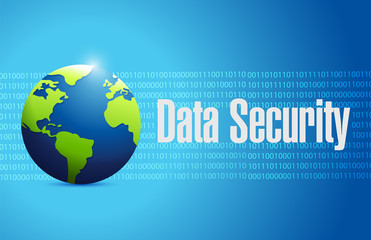 data security globe illustration design