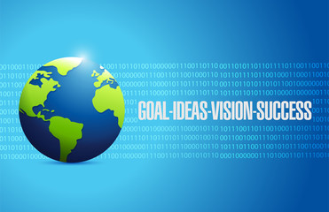 goal, ideas, vision and success globe illustration
