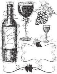 Wine Sketches - 76874208