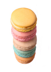 Colorful macaroon isolated on white