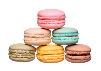 Colorful macaroon isolated on white