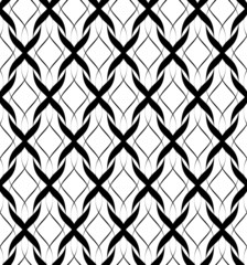 Naklejka premium Black and white seamless pattern twist line style.