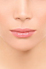 Mouth and nose closeup - beauty face woman