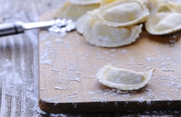 Preparing fresh ravioli.