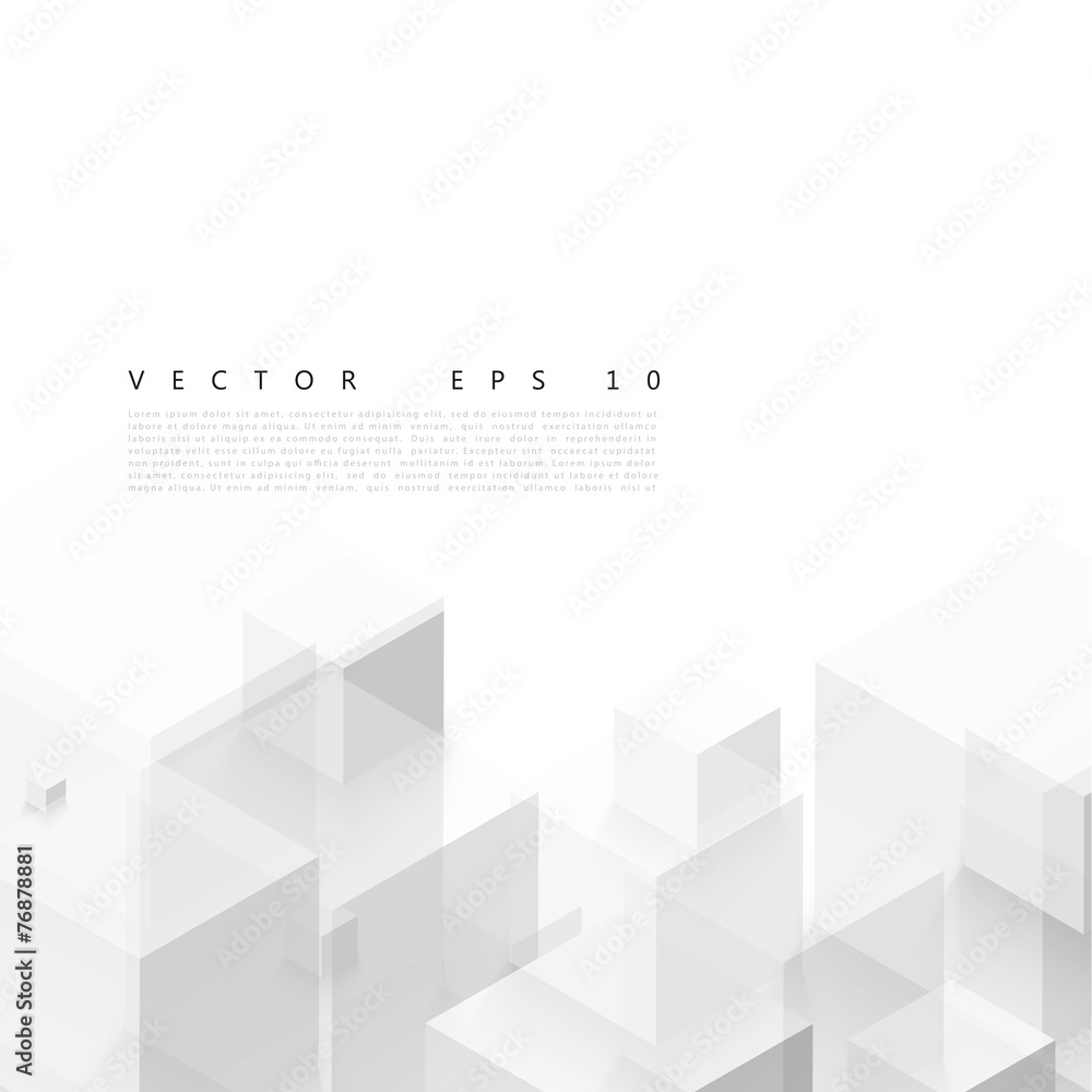 Sticker vector abstract geometric shape from gray cubes.
