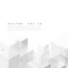 Vector Abstract geometric shape from gray cubes.