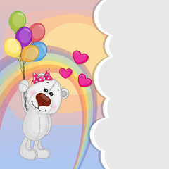 Polar Bear with balloons