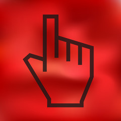 hand icon on blurred background