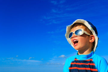 happy little boy in summer vacation