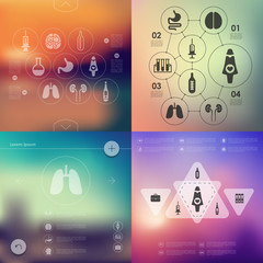 medicine infographic with unfocused background