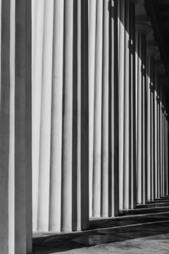 Abstract structure of grey columns-Vienna, Austria © zm_photo