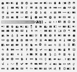 Set of education stickers