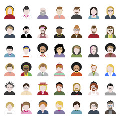 People Diversity Portrait Design Characters Avatar Vector
