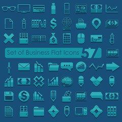 Set of business flat icons