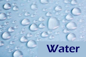 Water droplets on color background