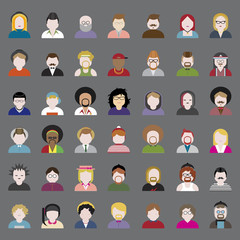 Obraz premium Diversity People Portrait Design Avatar Vector Concept