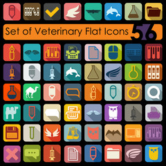 Set of veterinary flat icons