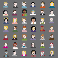 People Diversity Portrait Design Characters Avatar Vector