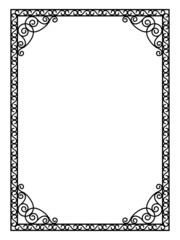 forged openwork metal abstract black frame