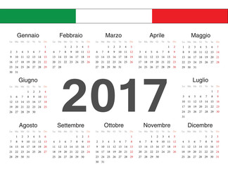 Vector Italian circle calendar 2017