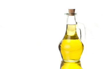 Glass bottle with olive oil