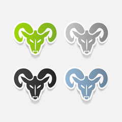 realistic design element: head of the ram