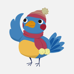 winter animal bird flat icon elements background,eps10