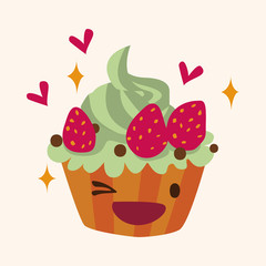 decorating cake flat icon elements background,eps10