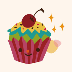 decorating cake flat icon elements background,eps10