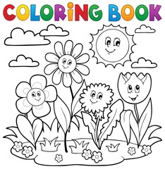 Livre de coloriage avec le thème de la fleur 7
