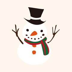 Christmas snowman flat icon elements background,eps10