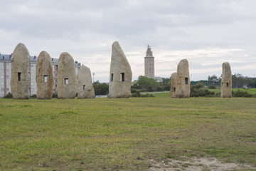 The menhirs and tower
